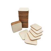 50 шт. 30 мм 1,18 дюймов Необработанные деревянные кусочки квадратное пустое дерево натуральные кусочки для поделок, покраски, окрашивания, горения, подставки