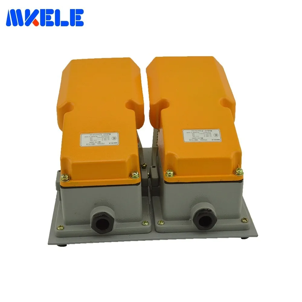 

Newest Foot Double Pedal Switch Foot Control MKLT4-202H Metal Pedal Foot Switch For Bending Machine Punch Lowest Price