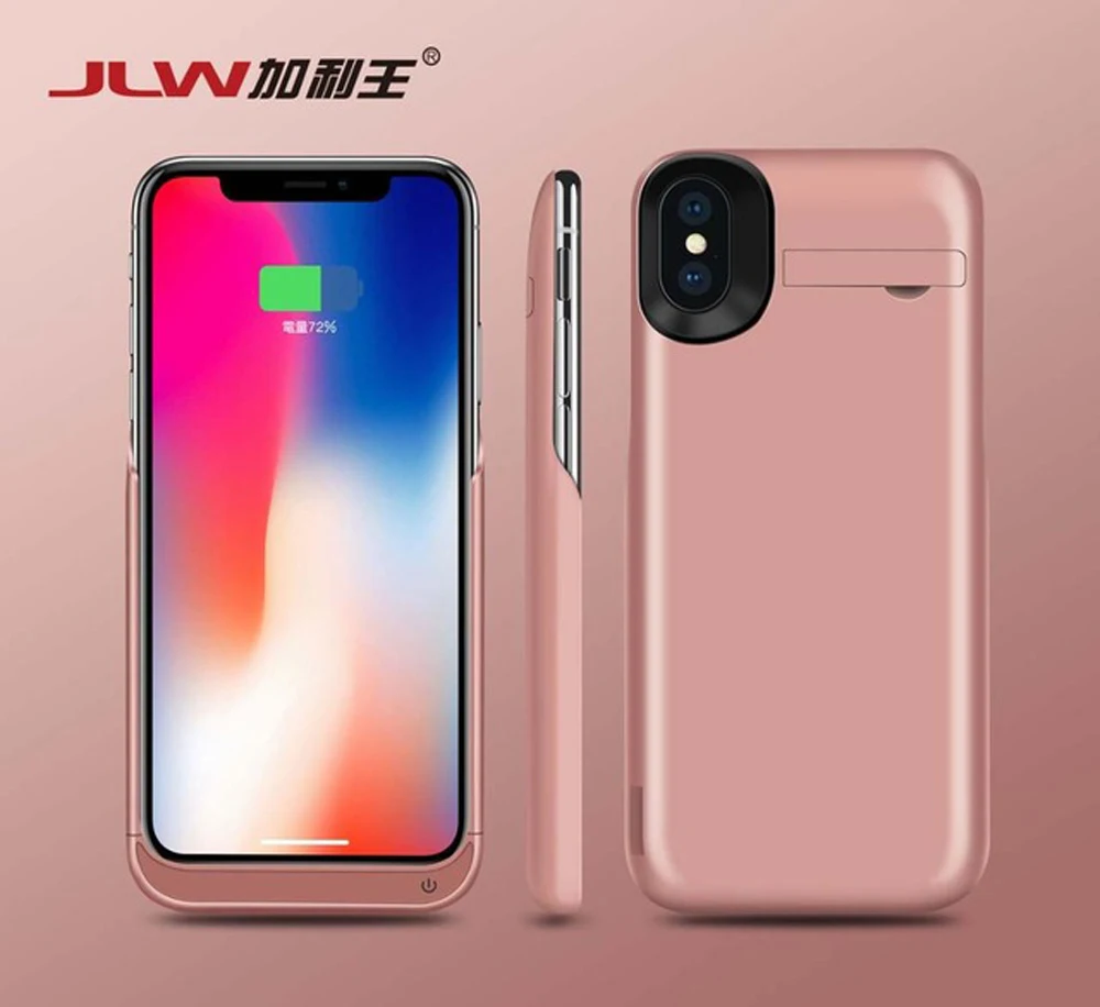 

JLW 5000mAh Power Charger Case for iPhone X Half-pack Back Clip External Battery Power Bank for iPhone X