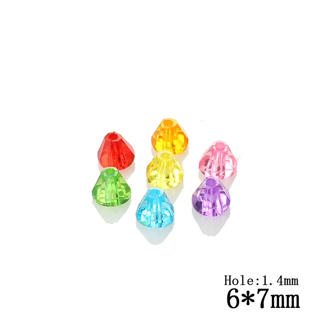 

Small Cone Transparent Crystal Beads 400pcs/Lot Wholesale Bright MultiColor Cut Faceted Hole Beads For Kids DIY Jewelry Making