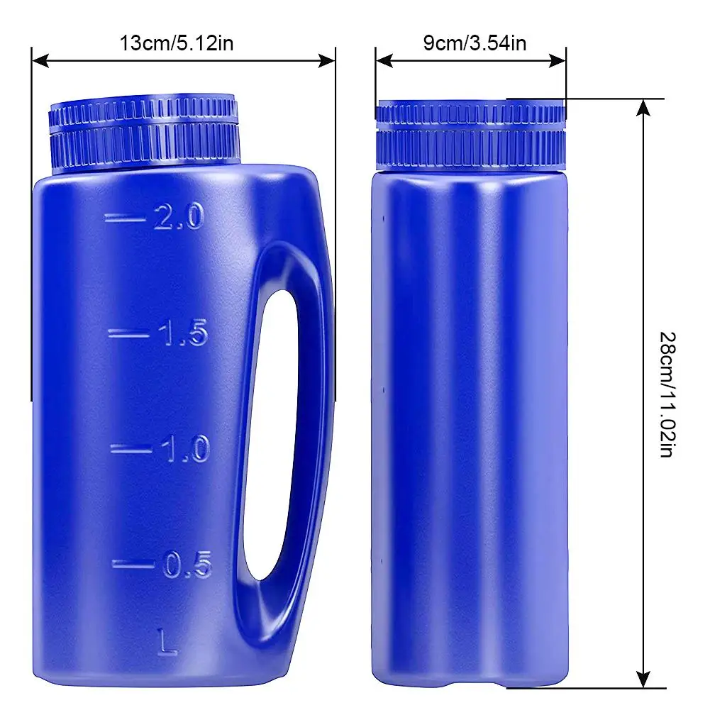2L ручной разбрасыватель в синем цвете. Регулируемый размер отверстия для семян, удобрения, соли для Deice или любого размера гранул в комплекте с совком