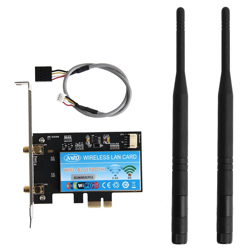 

BT4.0 BCM94360CS2 PCI-E 867Mbps 802.11AC Dual Band Wifi PCI-Express Adapter Card