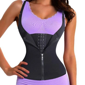 

Yumdo Slimming Body Shaper Neoprene Sauna Waist Trainer Sweat Waist Trimmer Cincher Vest Zip Clip Weight Loss Shapers 6 Bone