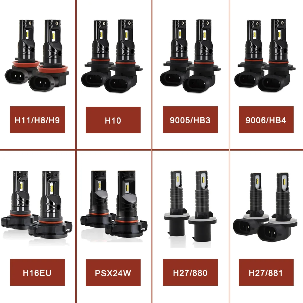 Светодиодная лампа H3 H11 H1 H8 HB4 9006 HB3 9005 H27 881 880 PSX24W H16 светодиодный противотуманная