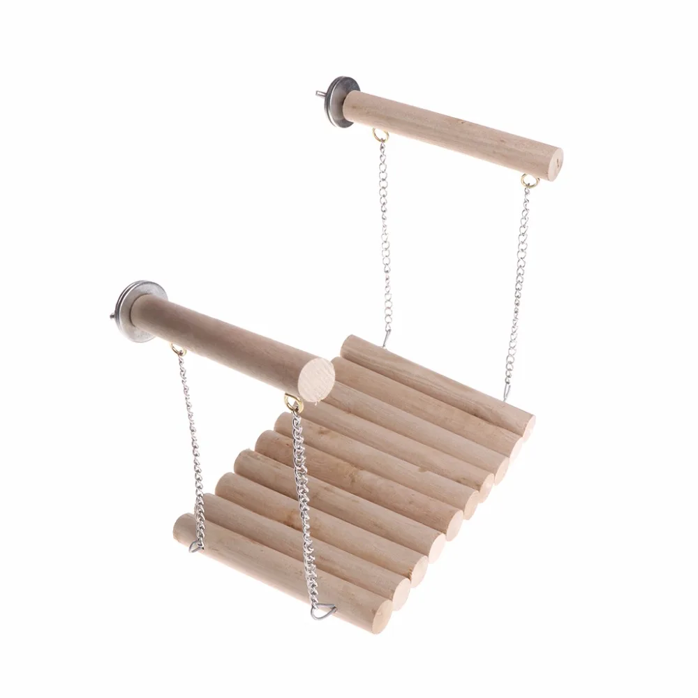 

1Pc Pets Wood Hammock Swing Exercise Toys Rest Cage Hang Bridge For Small Animal Parrot Hamster Chinchilla Bird Supplies C42