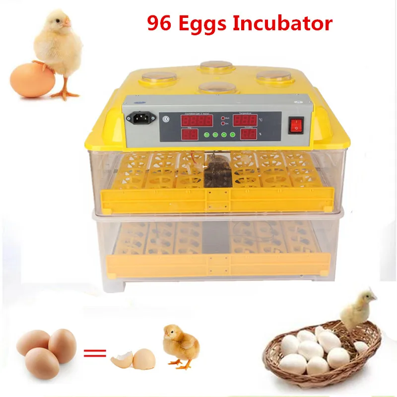 

Large Capacity 96 Eggs Poultry Incubator Chicken Duck Brooder Machine With Digital Display Temperature Control Equipment