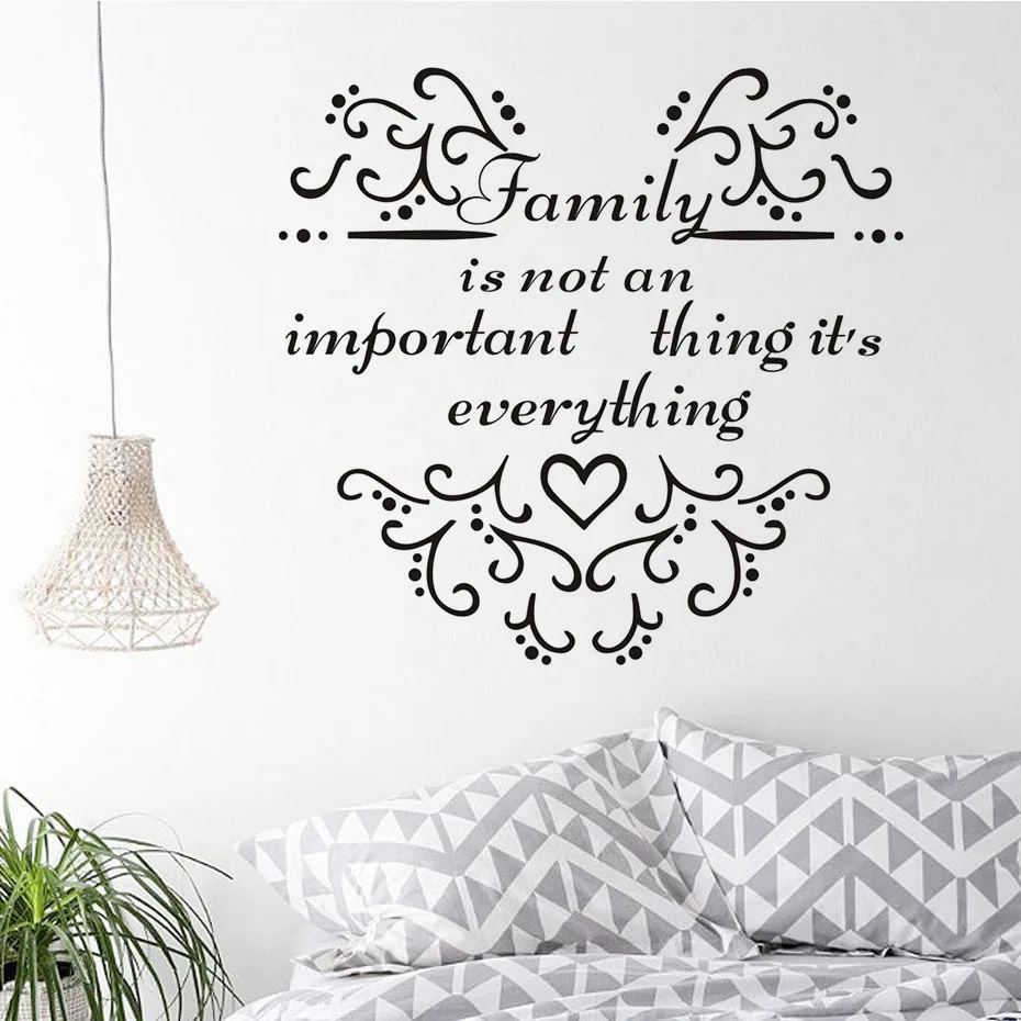 

Family Is Not On Heart Shaped Pattern Wall Sticker, Wall Pictures For Girl Room Decoration, Verse Wall Decor JD3531A0