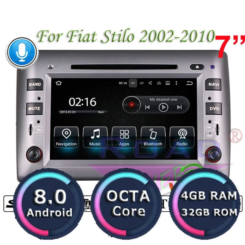Top Roadlover Android 9.0 Car Multimedia DVD Player Radio For Fiat Stilo 2002-2010 Stereo GPS Navigation Automagnitol 2 Din 7" Video 0