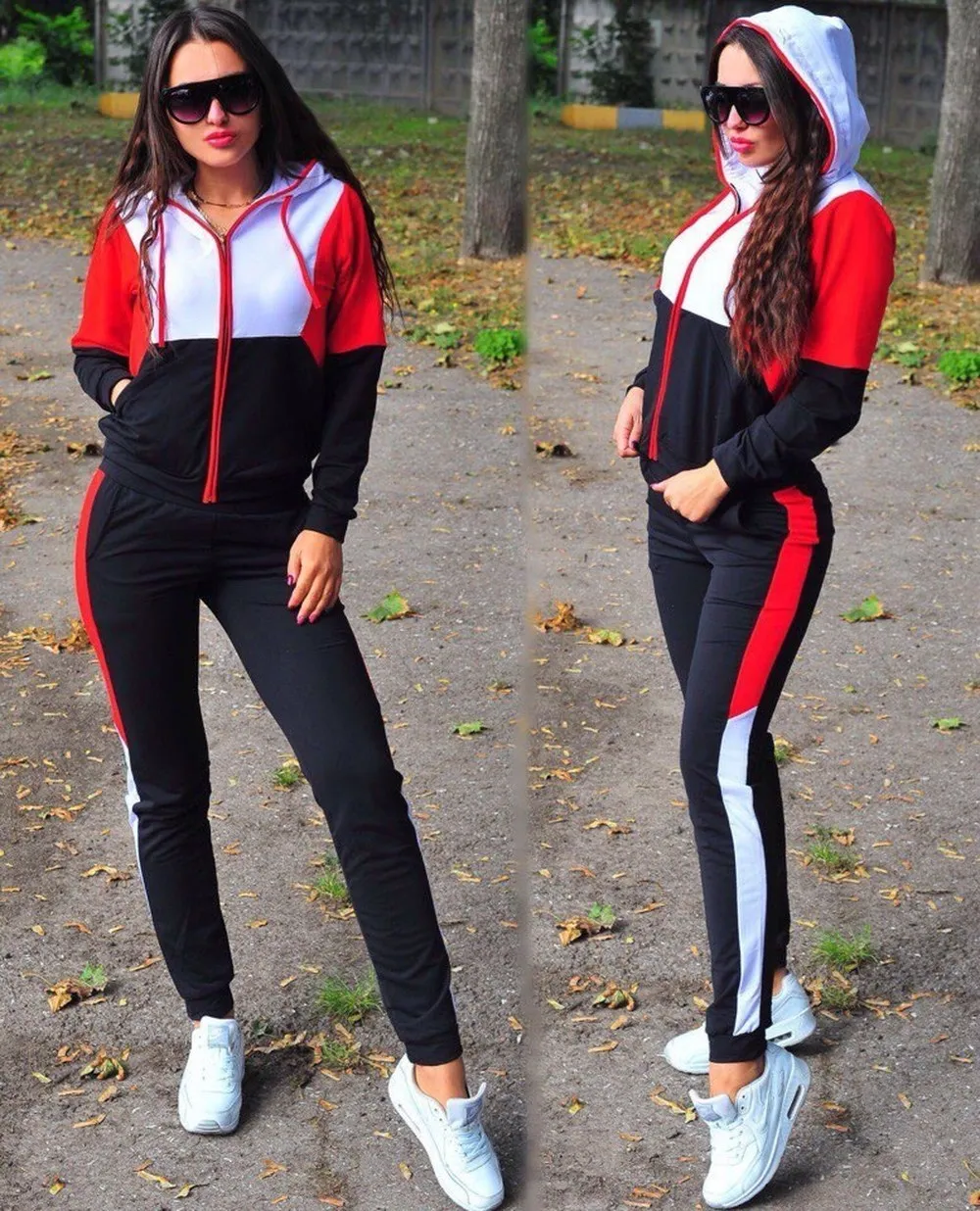 

ZOGAA 2019 Women Plus Size Tracksuit Two Piece Set Casual Sport Suit Womens 2 Piece Sets Sportswear Zipper Tracksuit Female
