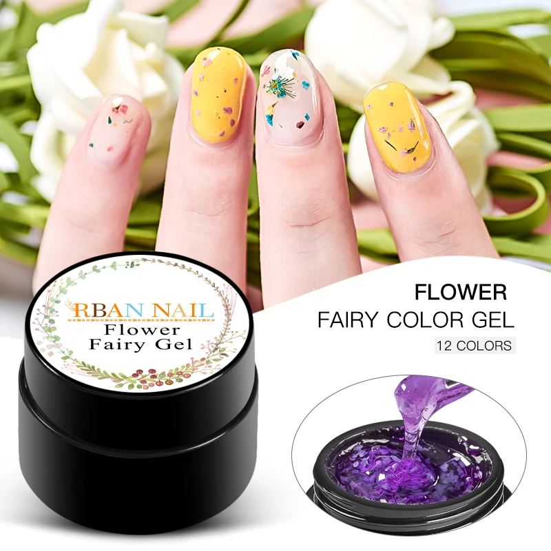 

Floral Uv Gel Varnish 5ml Natural Dried Flower Fairy Nail Gel Polish Nail Art Soak Off Decoration Designed Set For Ma