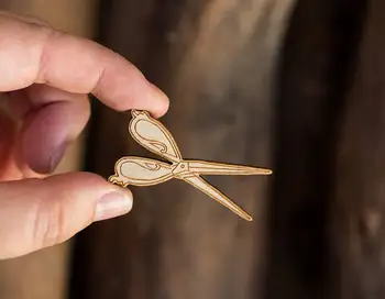 

Sewing Scissors Magnet | Laser-Engraved Laser-Cut Wooden Hand-Painted Sewing Stitches Cute Gift For Her Refrigerator Office Acce