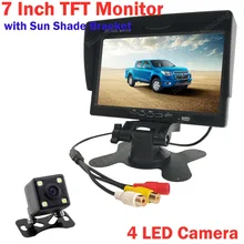 " TFT lcd HD цветной монитор Обратный HD дисплей безопасности экран для DVD VCD заднего вида 4 светодиодный ночного видения камера автомобильный комплект парковки