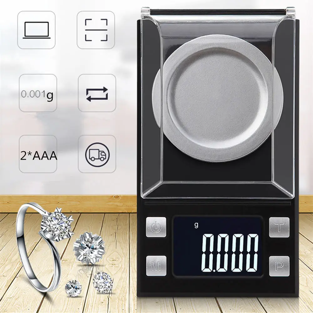 

Hot 50g/0.001g LCD Digital Jewelry Scales Lab Weight High Precision Scale Medicinal Use Portable Mini Electronic Balance