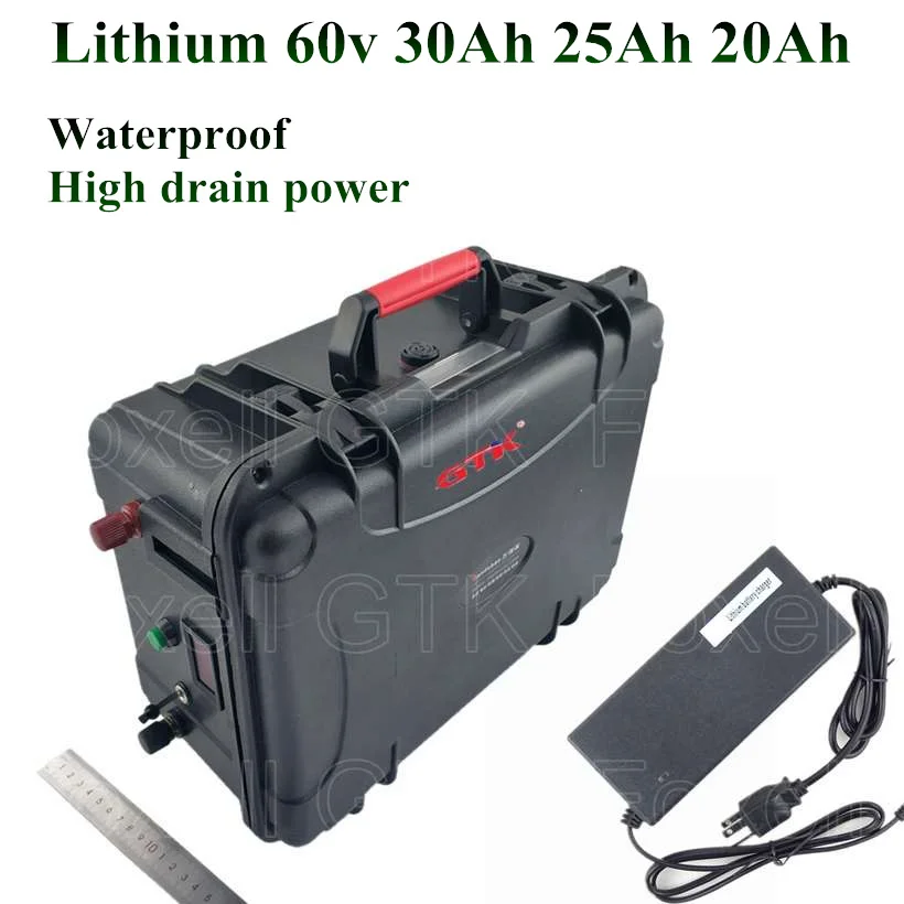 High capacity 60v 30Ah 25Ah 20Ah lithium li ion battery pack 35A BMS
