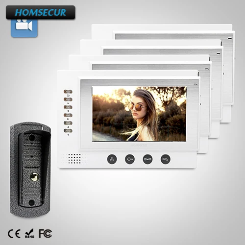 

HOMSECUR 7" Wired Video Door Phone Intercom System with Metal Case Camera