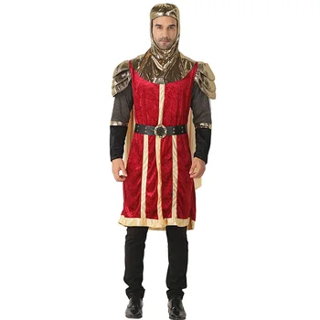 

Deluxe European Medieval Knight Halloween Costume Adult Man King Cosplay Men Carnival Renaissance Dress Up