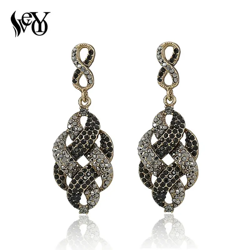 VEYO Full of Rhinestone Alloy Vintage Drop Earrings For Woman High Quality