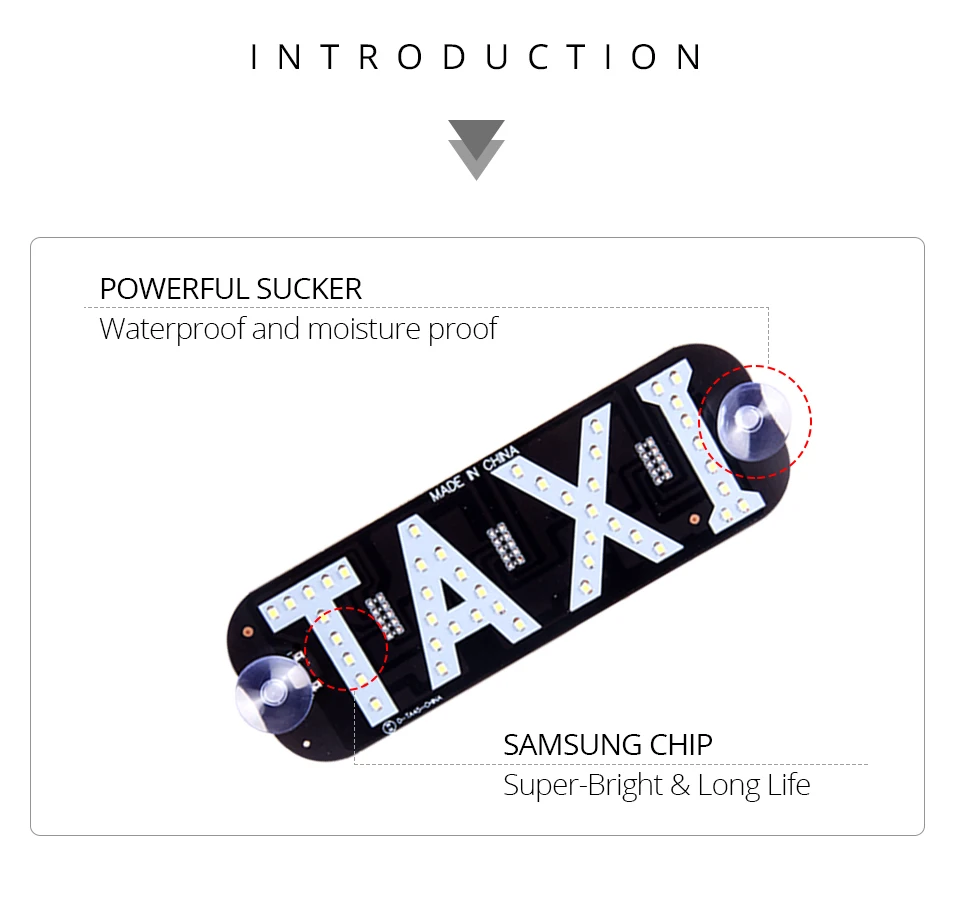 Taxi Led Car Windscreen Cab indicator Lamp Sign Blue LED Windshield Taxi Light Lamp  (4)
