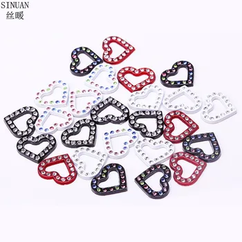 

Heart Spikes Rhinestone Rivets Painted Fashion Rivets Color Beads Clothing Accessories 100Pieces Metal Studs For Bags SINUAN
