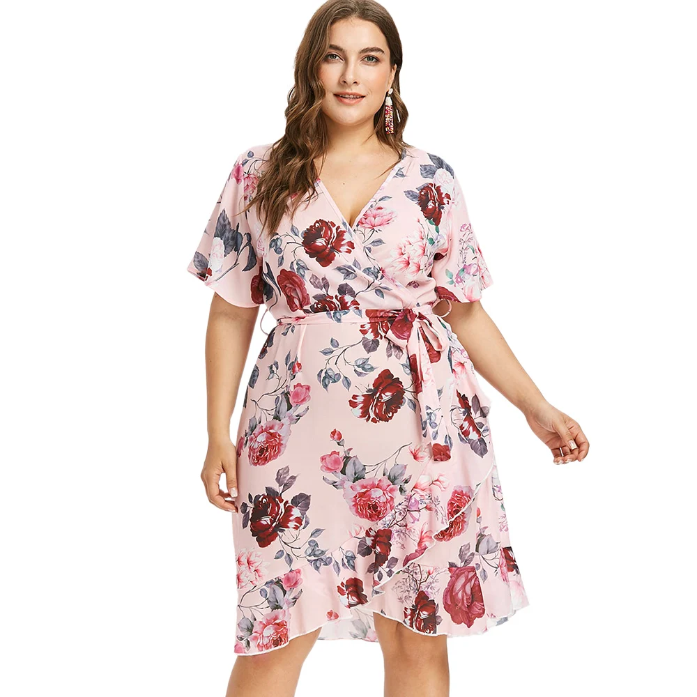 plus size short wrap dress