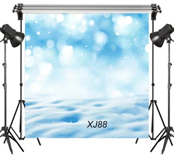 

LB Polyester & Vinyl Christmas Dreamy Accumulated Snow Blurry Polka Dots Glitter Photography Photo Background Studio Backdrop