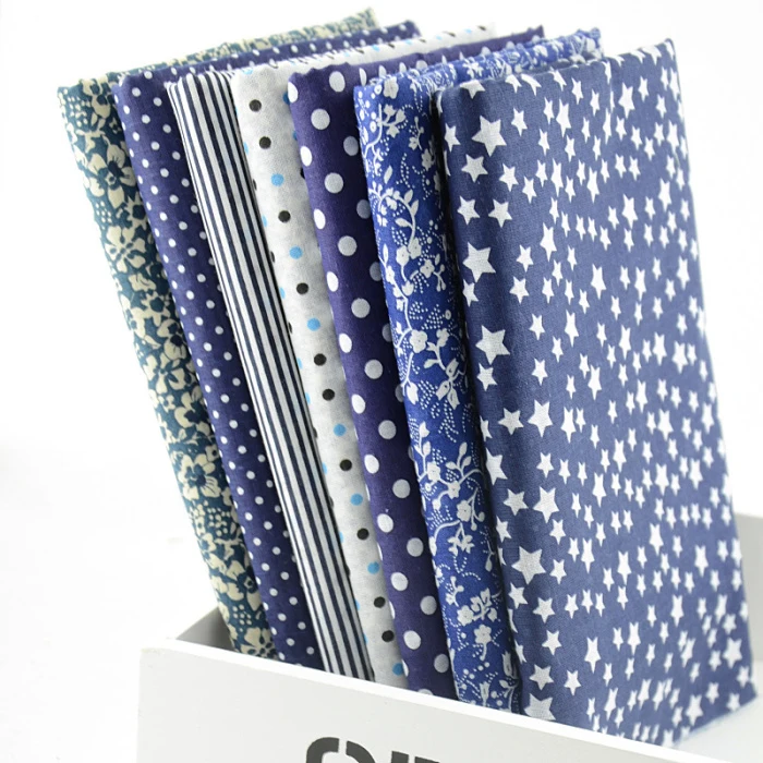 Bookew 50 см* 50 см 7 дизайнов/лот "темно-синий" Хлопок Ткань Жир Quaters Тильда Ткань Скрапбукинг Лоскутная стеганая ткань