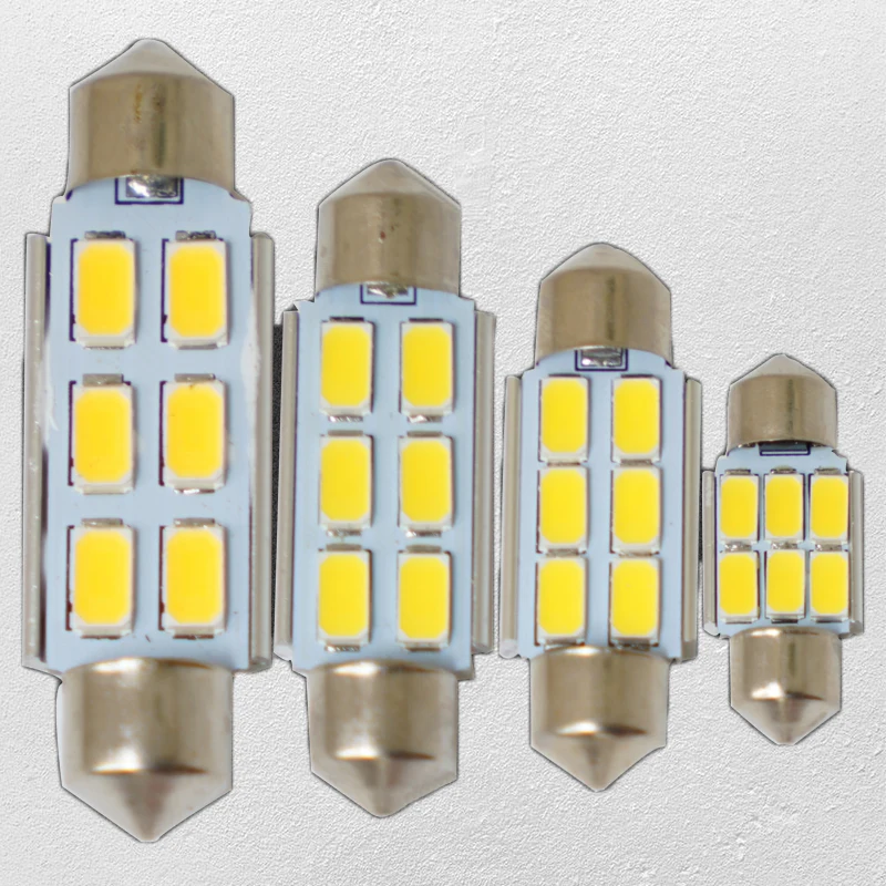 Теплый белый 10 шт./лот canbus Купол гирлянда 6SMD LED 31 мм 36 39 41 12 В C5W pathway/номерной