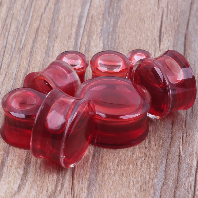 Acrylic Red Liquid Flared Ear Tunnels Ear Plugs 120pcs Mix 6-16mm Expander Stretcher Gauges Piercing Body Jewelry