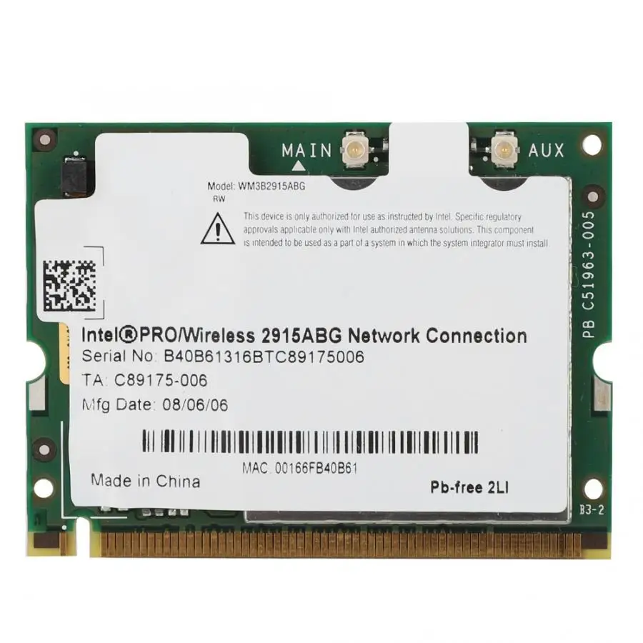 Для INTEL 2915ABG 54 M двухдиапазонный 2,4G/5G беспроводная Соединительная плата локальной компьютерной сети для Win2000/XP/Vista сетевой карты
