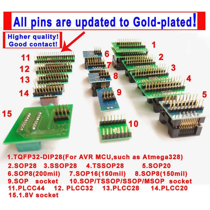 Mini Pro Tl866Ii Plus программист + 13 адаптеров Sop8 зажим 1 8 V Nand Flash 24 93 25 Mcu bios Eprom Avr