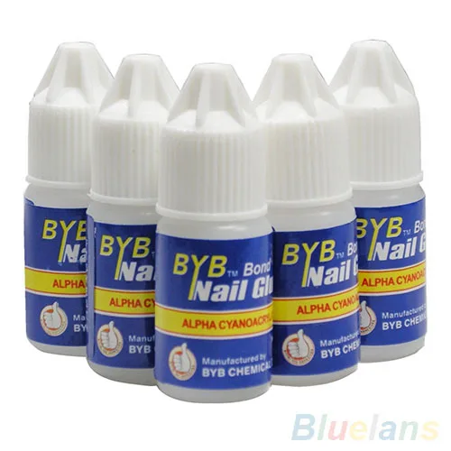 

Pro 5 Pcs BYB 3G Nail Glue Glitters DIY Nail Art Deco Acrylic Tips Adhesive Tool 6ZIG 7GR4