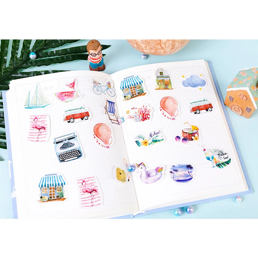 20 пачек/лот картриджи наклейки Go To The Beach To Travel карманный альбом для записей DIY декоративные уплотнительные наклейки