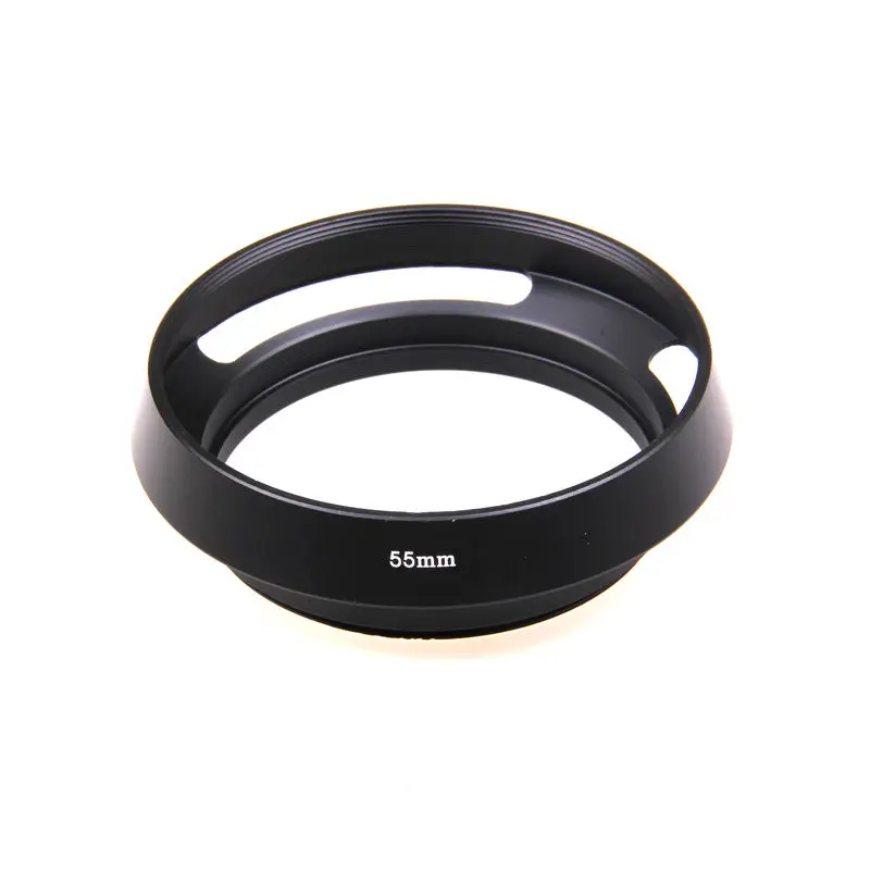 55mm Screwin Metal Tilted Vented Lens Hood For Fujifilm Olympus