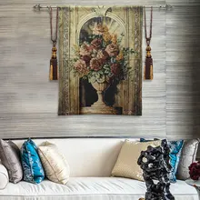 Европейский стиль натюрморт настенный гобелен цветочный Настенный декор Одеяло Ткань Искусство каретные картины украшение для гостиной