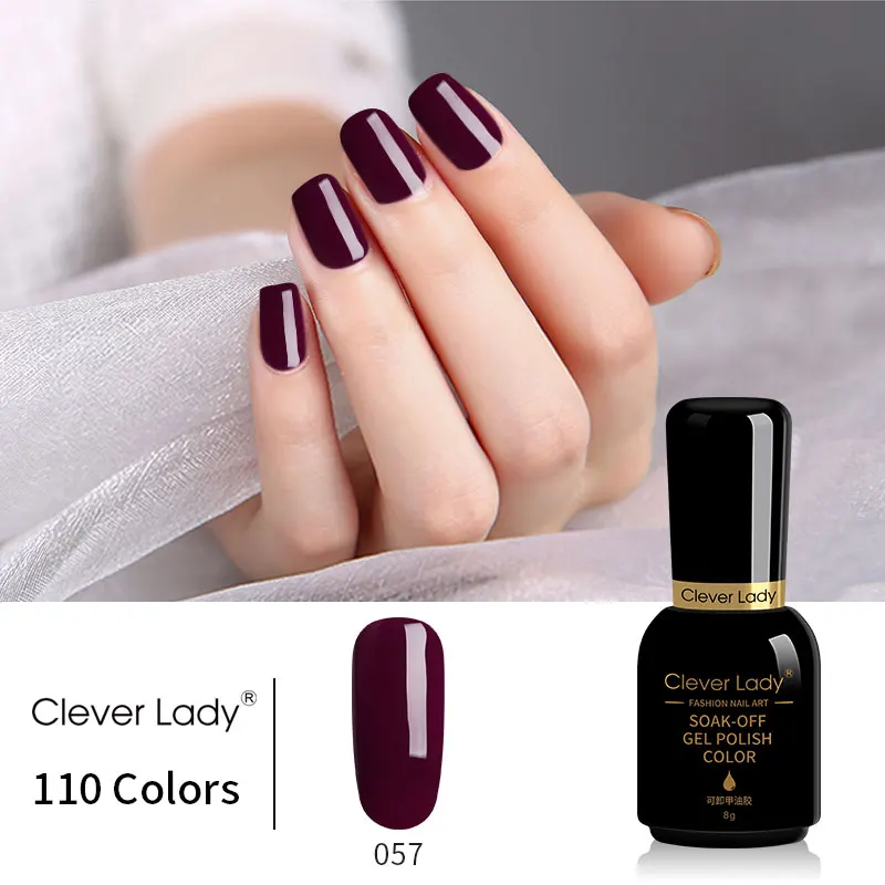 Clever Lady УФ-гель для ногтей светодиодный геллак Esmalte Permanente Гибридный гвоздь гель лак 110 цветов Набор лаков для ногтей смола 8 мл(1 - Цвет: 057