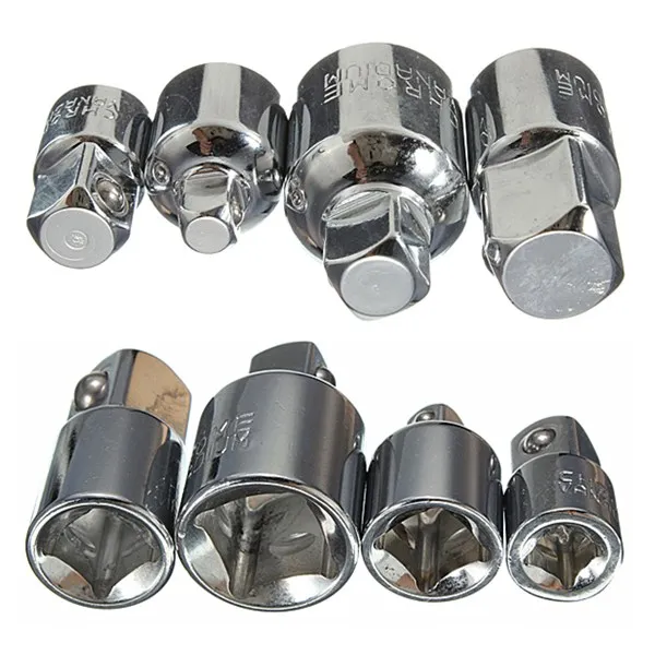 

Drillpro 4pcs Socket Ratchet Converter Reducers Adaptors 1/2 3/8 1/4 inch Set High Quality Chrome Vanadium Steel