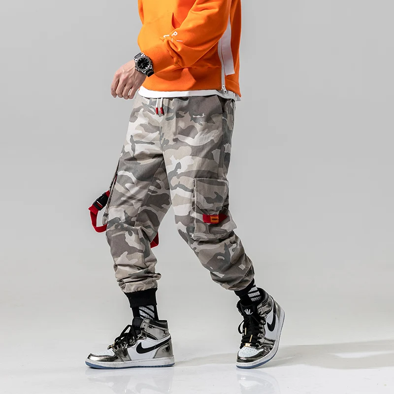2019 Для мужчин уличной моды s Камуфляж Jogger брюки молодежи Повседневное весенние