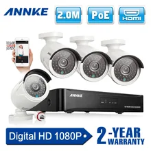 ANNKE 4CH 1080P POE CCTV System full HD PoE CCTV NVR kit 2.0MP Security camera infrared outdoor 1080p Video System