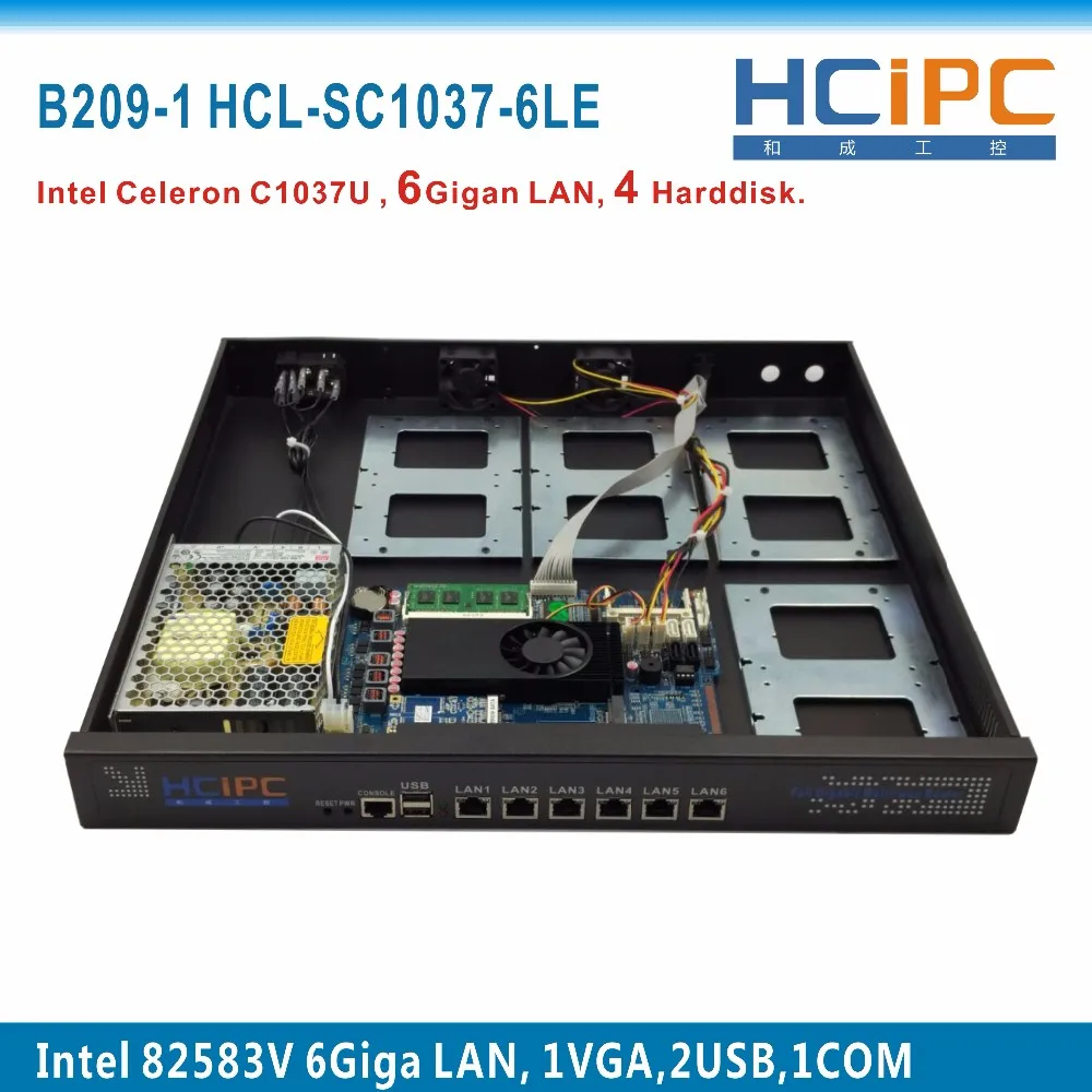 Hcipc B209-1 HCL-SC1037-6LE, 4G+ 64G, C1037U 82583 V 6LAN 8-станция для жесткого диска 1U брандмауэр системы, 6LAN материнская плата, 1U 6LAN сетевой маршрутизатор