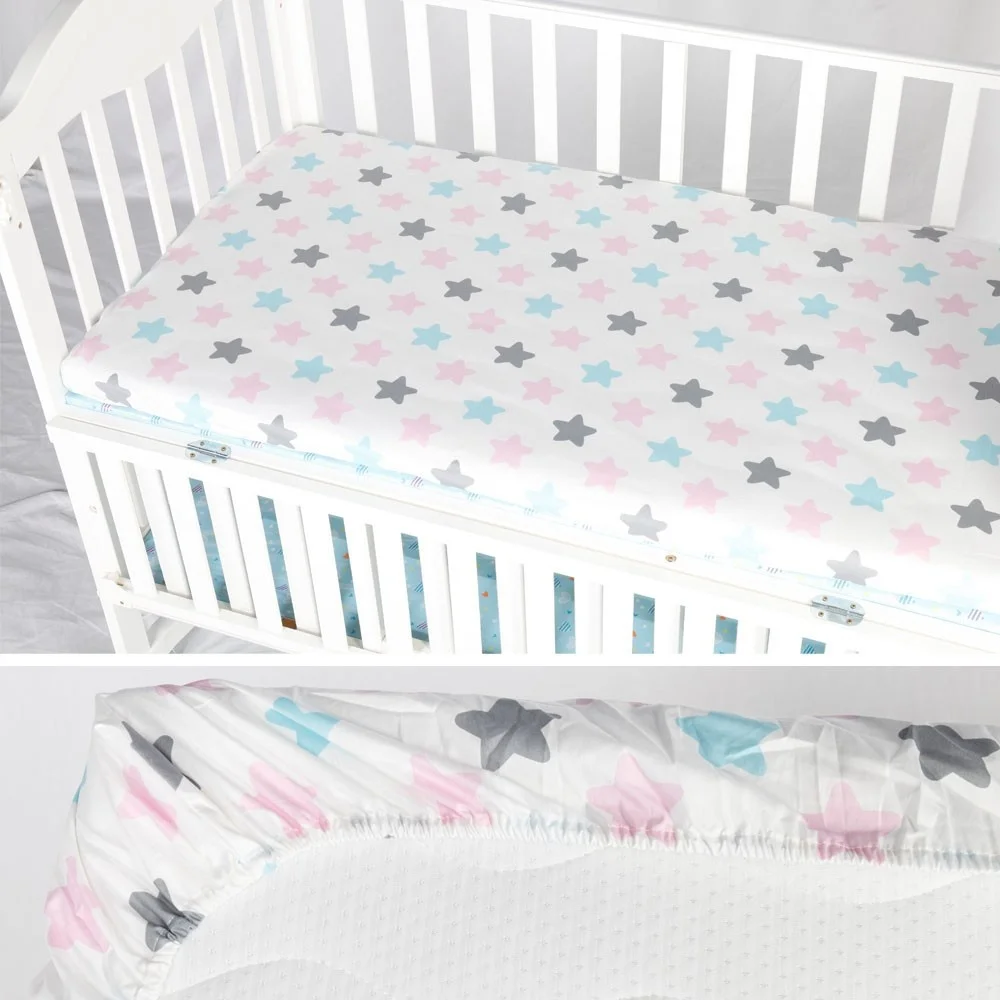 cot 72x132cm printed 100 cotton fitted portable mini crib sheet fitted mini crib sheets