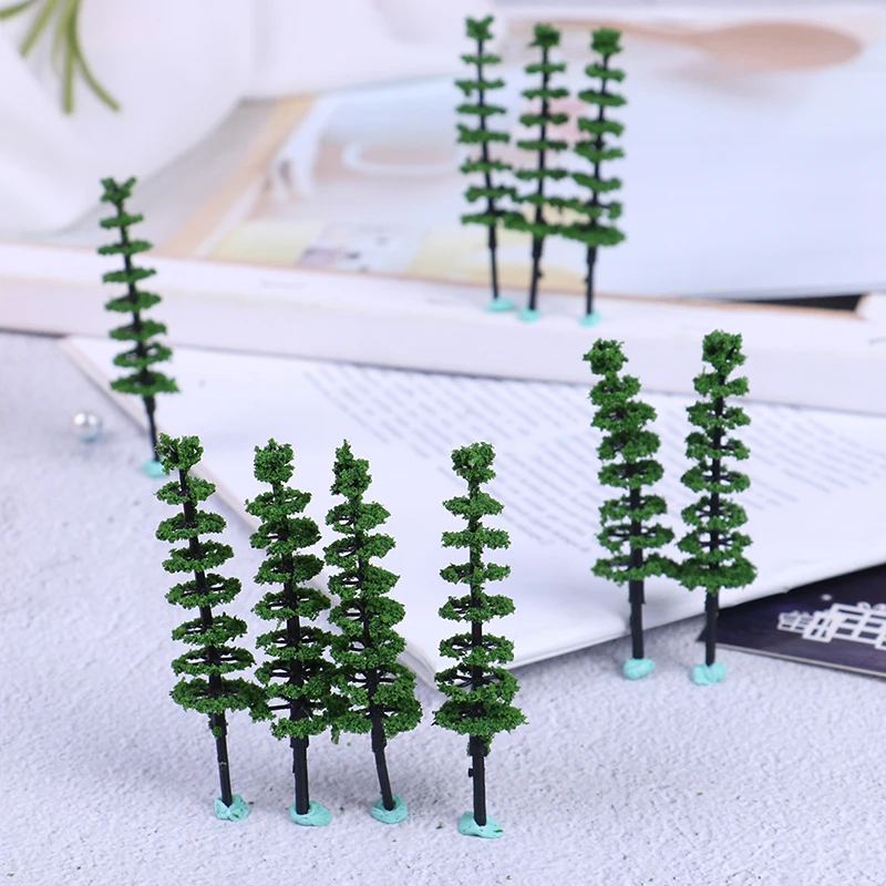 

Hot Sale 10PCS Sand Table Model Fir Tree Train Plastic Trunks Set Scenery Landscape HO