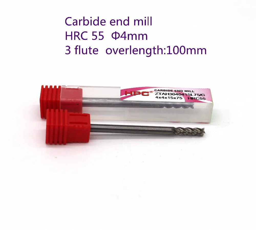 

router bit 4*4*15*75of 3 flutes flat end mills carbide end milling tungsten knife CNC machine tools mills cutter