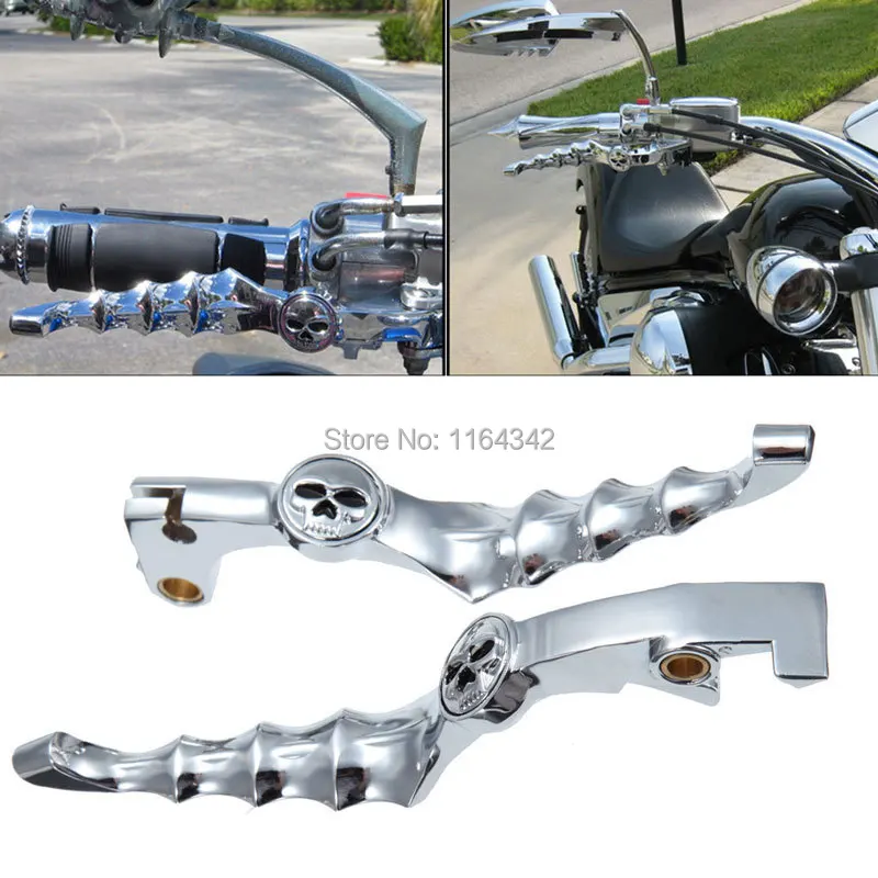 

FOR Honda Shadow Ace Magna CB750 Nighthawk Spirit VT Brake Clutch Levers Skull Chrome