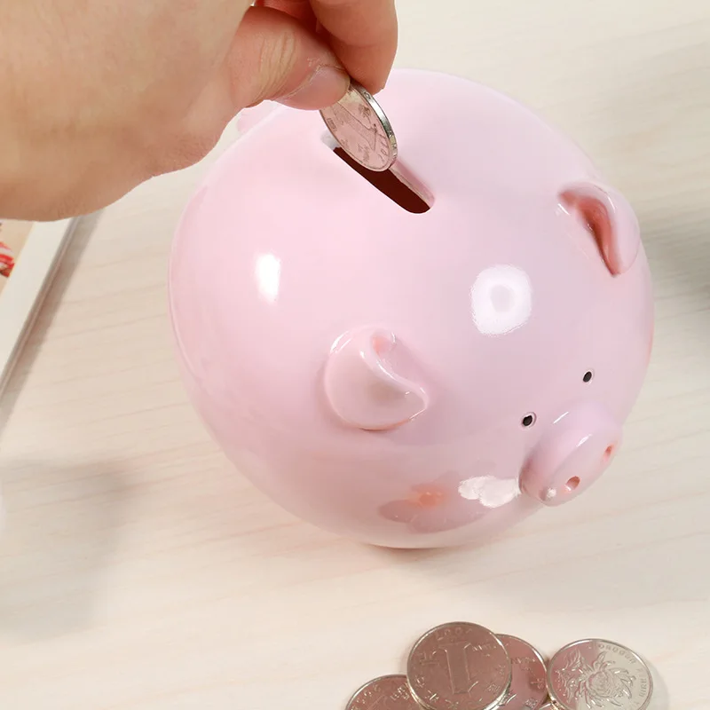 Pink WaiiMak Pig Bank Money Box Saving Coins Cash Fun Gift Plastic Pig Safe Transparent for Kid