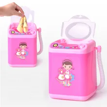 Мини Стиральная розовая машина губка для удаления макияжа устройство автоматическая Чистка стирка ролевые игры Детские игрушки мини игрушка 19L0527
