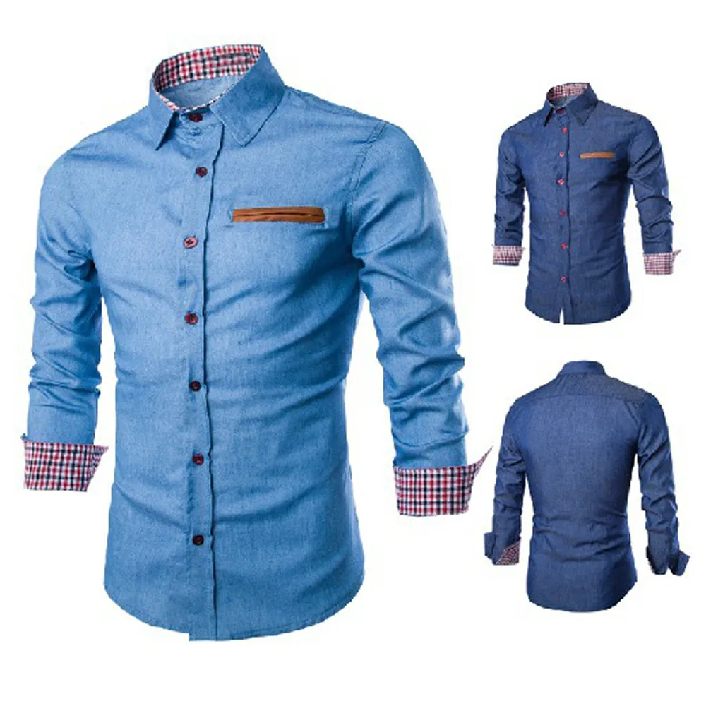 

Luxury High Quality Mens Casual Stylish Slim Fit Long Sleeve Casual Formal Dress Shirts Drop Shipping 0727