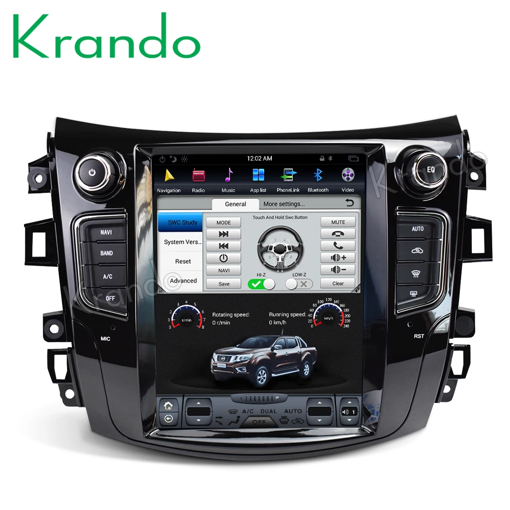 Krando Android 8,1 10," android автомобильный tesla вертикальный аудио плеер для NISSAN NP300 Navara+ мультимедийный плеер BT GPS