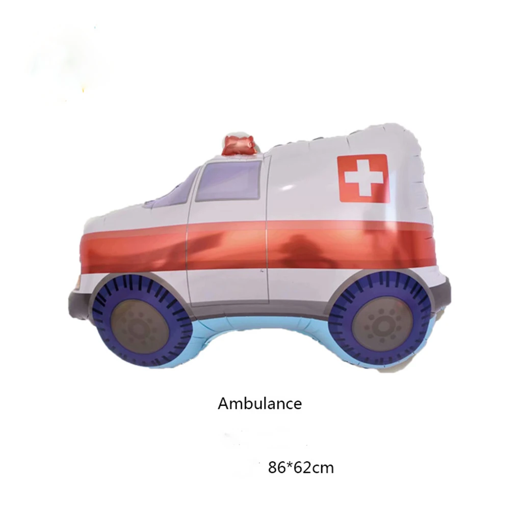 7 Giant Cars Foil Balloon Birthday Party Deocration Truck Police Car Tank