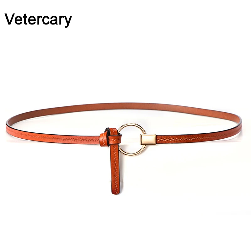 

women belts cow genuine leather good quality gold alloy circle buckle belt fashion design cinto feminino thin cowskin strap lady