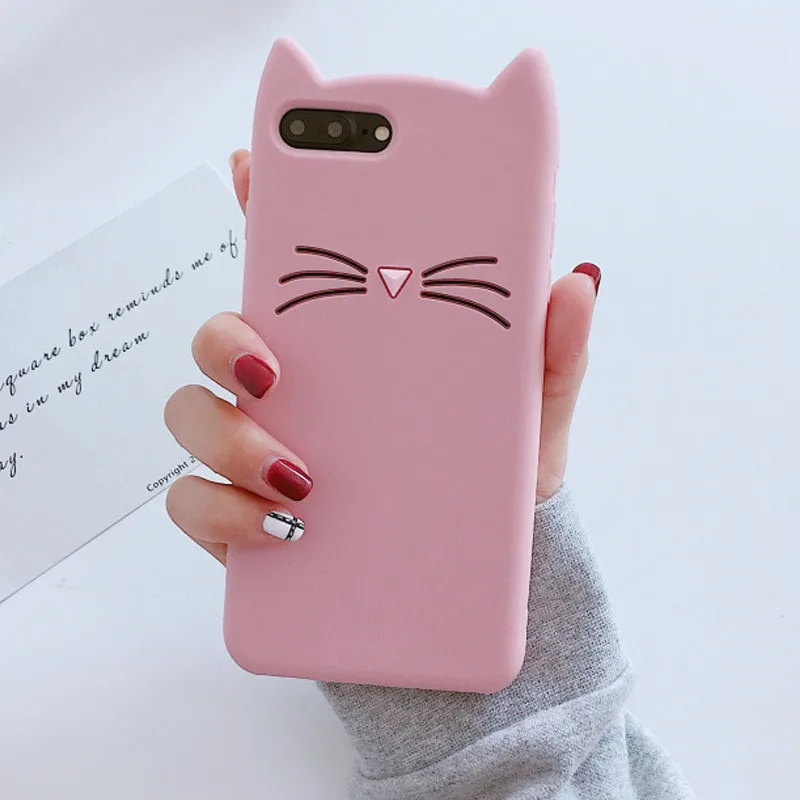 

3D Cute Cartoon Animal Cat Ear Soft Silicone Case For Meizu M5S M3 M5 M6 Note MX6 Case Cat Back Cover Black/White/Pink